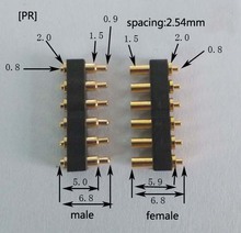 Tangda-conector de alta corriente, conector macho hembra, resorte resistente a altas temperaturas, 2,54mm, 6 pines 2024 - compra barato