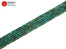 Qingmos Natural 4mm Round Green Chrysocolla Beads for Jewelry Making DIY Necklace Bracelet Earring 15" los422 Free Shipping 2024 - buy cheap