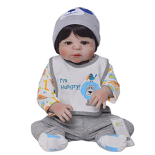 Силиконовые куклы Reborn для всего тела 23 ''реалистичные куклы bebes reborn Boy Модные Детские игрушки водонепроницаемые модели Boneca подарки на день рождения 2024 - купить недорого