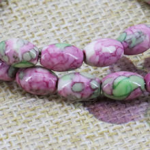 Popular Multicolor Rice Bucket Loose DIY Beads Semi-precious Riverstone Rain Flower Rainbow Stone Girls New Jewelry Making 6X8mm 2024 - buy cheap