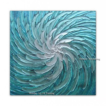 Large Palette 3D Paintings Hand Painted Knife Blue Wind Oil Painting On Canvas For Living Room Modern Abstract Wall Art Pictures 2024 - buy cheap