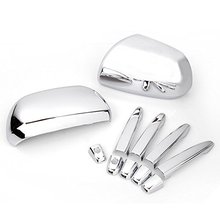 Triple Chrome Side Door Handle + Rearview Mirror Cover Trims Set Fit for Toyota Highlander 2008-2013 2024 - buy cheap
