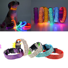 Nylon LED Pet Dog Collar Night Safety Flashing Glowing Collar Leash for Dogs Luminous Fluorescent Pet Supplies Drop Shipping 2024 - buy cheap