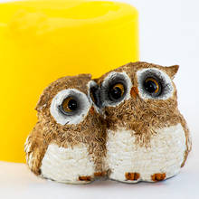 Animals Mold Two Owls Molds Silicone Molds Mold Owl Shape Handmade Candle Mould Silica Gel Rubber PRZY for Soap Lovely 001 2024 - buy cheap