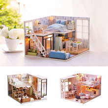 Casa de Diy para muñecas en miniatura 3D de madera para niños, accesorios creativos hechos a mano, modelo de cabina, muebles de cama, rompecabezas, Juguetes 2024 - compra barato