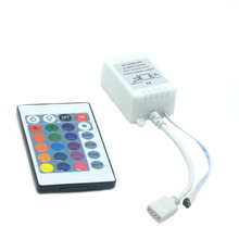 Controle remoto para decoração interna e externa com led, controle remoto com 24 teclas, rgb, 12v, 6a, para led smd 3528, 5050 2024 - compre barato
