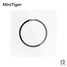 Minitiger 2019 New Arrival 1 Gang 2 Way Random Click On / Off Wall Light Switch With LED Indicator Crystal Glass Panel 2024 - buy cheap