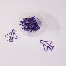 Purple Aircraft Shaped paper clips Cute Clips Metal plane paper Clip School Office Accessories Cute Paperclips Cute Stationery 2024 - buy cheap