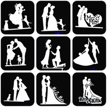 Mr Mrs Wedding Cake Topper Wedding Party Decoration Bride And Groom Cake Topper Silver Cupcake Topper Red Wedding Cake Topper 2024 - buy cheap