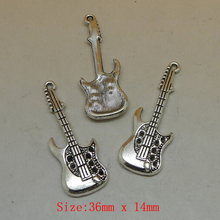 8pcs/lot 36*14mm antique silver plated alloy charm guitar charms for DIY bracelet  in jewelry 2024 - buy cheap