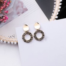 Pendientes geométricos de aguja de plata 2020 para mujer y mujer, joyería de moda, cristal de austriaco, aptos para fiesta, 925 2024 - compra barato