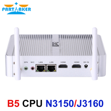 Partaker B5 Fanless Desktop Computer Mini Pc N3150 with Dual Lan Dual HDMI Free WiFi 2024 - buy cheap