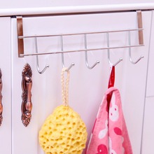 1 pc 5 Hooks Stainless Steel Clothes Hooks Door Bathroom Kitchen Cabinet Draw Bedroom Towel Hanger hanging Loop Organizer 2024 - buy cheap