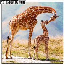 2018 Real Full Square Needlework Diamond Mosaic 3d Kits For Embroidery Kind Giraffe Pattern Hobbies And Crafts Diy Painting New 2024 - buy cheap