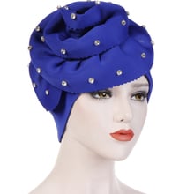 HT2316 Women Beanie Hat Elegant Classic Retro Flower India Hat Ladies Skullies Beanies Female Turban Hat Solid Plain Women Caps 2024 - buy cheap