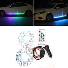 Fita de led decorativa rgb para porta lateral de carro, kit de luz neon 2024 - compre barato