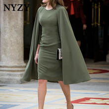Vestido corto elegante para madre de la novia, ropa verde oliva 2019 NYZY M192, capa de manga, madrina, vestido Formal para mujer 2024 - compra barato