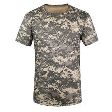 New Outdoor Hunting T-shirt Men Breathable Army Tactical Combat T Shirt Military Dry Sport Camo Camp Tees-ACU Green S 2024 - buy cheap
