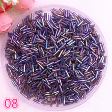 New 2*6.5mm 400pcs/lot Czech Cylindrical Glass Bugle Beads European Seed Long Tube Two Hole Loose Beads for Jewelry Making #08 2024 - buy cheap