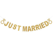 3 метра только что замужние буквы и кольца дизайн блестящая бумага искусственные гирлянды фото стенд реквизит для свадебного украшения 2024 - купить недорого