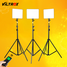 VILROX 3pcs VL-200T Bi-color Dimmable Wireless remote LED Video Light Panel Lighting Kit+75" Light Stand for studio shooting 2024 - buy cheap