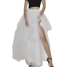 Long Mesh Skirt For Women High Waist Midi Skirt 2019 Summer Sexy Mesh Tulle Tutu Split Wrap Skirt Ladies 2024 - buy cheap