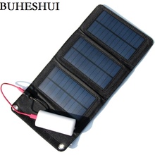 BUHESHUI 5W High Efficiency Outdoor Solar Panel Charger Folding Solar Charging Bag Mobile Power Bank Charger Free Shipping 2024 - buy cheap