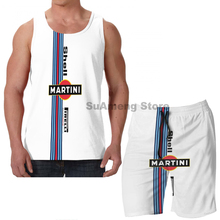 Verão casual engraçado impressão masculina tank topos feminino martini racing (2) masculino board praia shorts conjuntos de fitness sem mangas colete 2024 - compre barato