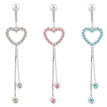 Piercing  heart Belly rings Wholesale navel ring fashion woman body jewelry 14G surgical steel bar body piercing 2024 - buy cheap