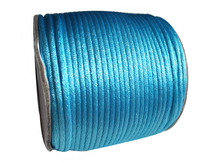 Cordão de cetim para macrame, 2mm azul-água, cabos de cetim, achados, acessórios de joias, pulseira de corda, miçangas, 60m por rolo 2024 - compre barato