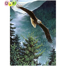 DPF DIY Mountain eagle 5D home decor diamond embroidery crafts diamond painting cross stitch needlework diamond mosaic square 2024 - buy cheap