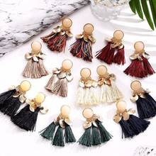 Ethnic Bohemia Women Dangle Drop Earrings Summer Round Resin Tassel Earrings for Women Fashion Jewelry 2024 - buy cheap