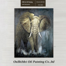 High Quality Handmade Impression Elephant Paintings Home Decor Canvas Animlas Painting Hang Paintings For Decor Oil Painting 2024 - buy cheap