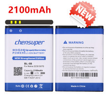 chensuper 2100mAh BL-5B for Nokia 3230 5070 5140 5200 5300 5500 6020 6021 6060 6070 6080 6120 6120C 7260 7360 7620 N80 N90 2024 - buy cheap