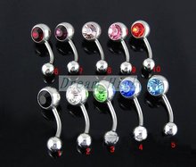 Wholesale Navel Piercing belly button ring Body piercing Jewelry 316L Surgical steel 60pcs/lot Mixed color Promotional gift 2024 - buy cheap
