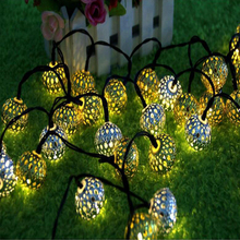 Lâmpadas led a energia solar, cordão de luz com fios de cobre, à prova d'água, para áreas externas, guirlandas, decoração de natal