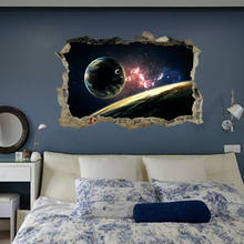 [Fundecor] DIY universe Planet wall sticker for kids room children boy bedroom murals broke 3d removable wall decals home decor 2024 - buy cheap