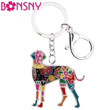 Bonsny chaveiro de liga metálica bonsny, grande dinamarquês, cachorro, chaveiro, joias de animais de estimação, pingente de bolsa de presente para mulheres e meninas 2024 - compre barato
