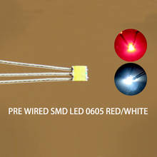 DT0605RW 20pcs Pre-soldered litz wired leads Bi-color Dual RED/WHITE SMD 0605 LEDs NEW 2024 - buy cheap