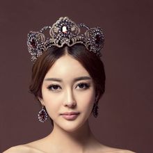 Purple flower crystal wedding tiara bridal crown for wedding bride gold color rhinestone crown headband jewelry hair accessories 2024 - buy cheap