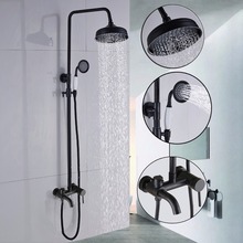 Bathroom Rainfall Shower Faucet Set Single Handle Mixer Tap With Hand Sprayer Wall Mounted Bath Shower Sets KD407 2024 - buy cheap