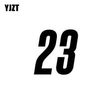 YJZT Виниловая наклейка для автомобиля с цифрами 23, 13,8 см * 14 см, черная/серебристая, с графическим рисунком, в виде гоночных цифр 2024 - купить недорого