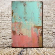 Mintura pintura abstrata à mão artística, para sala de estar, decoração moderna para parede, pinturas em tela sem moldura 2024 - compre barato