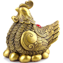 SHUN latón tamaño selecto gallina de cobre pollo dorado escritorio Zodiaco pollo decoración del hogar 2024 - compra barato