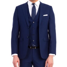 Formal Occation Royal Blue Prom Men Suit For Wedding Groom Tuxedos Groomsmen Blazer Simple Stylish 3Pieces (Jacket+Pant+Vest) 2024 - buy cheap