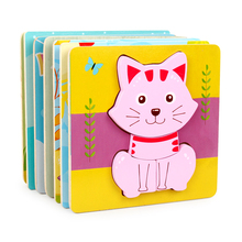 Quebra-cabeças infantil montessori, material educativo, brinquedos infantis, gato, elefante, 3d, para bebês 2024 - compre barato