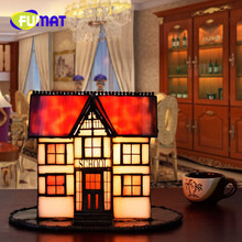 FUMAT American Country style small house Art bar Wedding Gift Glass Creative Living Room Bedroom Bedside Table Lamp 2024 - buy cheap