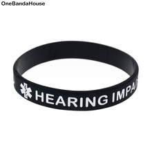 OBH 1PC Hearing Impaired Silicone Wristband for Emergency Debossed Logo 2024 - buy cheap