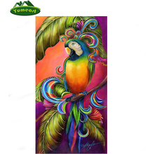 5D DIY Алмазная Вышивка Животных цветной попугай Алмазная вышивка крестиком на рисунке, стразы полный дрель Алмазная мозаика рукоделие 2024 - купить недорого