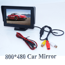 Горячая продажа Новый 4,3 "цветной TFT ЖК-монитор заднего вида автомобиля для DVD GPS обратная резервная камера автомобиля два видео входа 2024 - купить недорого